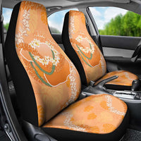 Hawaii Lanai Island Flowers Lei Car Seat Cover Orange Kaunaoa Mix Maile LT7 - Polynesian Pride
