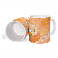 Hawaii Lanai Island Flowers Lei Ceramic Mug Orange Kaunaoa Mix Maile LT7 - Polynesian Pride