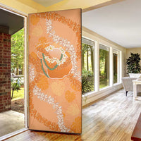 Hawaii Lanai Island Flowers Lei Door Cover Orange Kaunaoa Mix Maile
