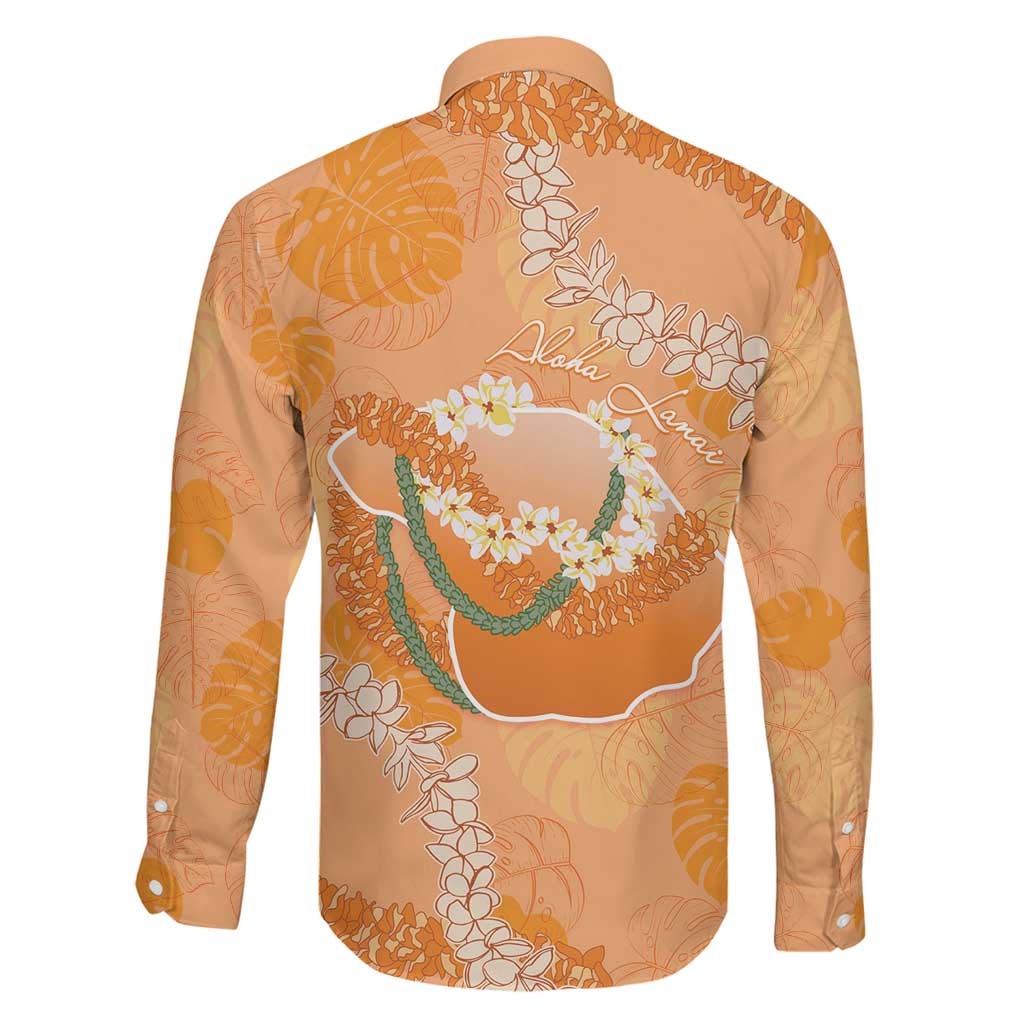 Hawaii Lanai Island Flowers Lei Family Matching Tank Maxi Dress and Hawaiian Shirt Orange Kaunaoa Mix Maile