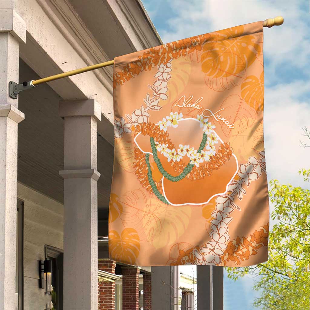 Hawaii Lanai Island Flowers Lei Garden Flag Orange Kaunaoa Mix Maile LT7 House Flag Orange - Polynesian Pride