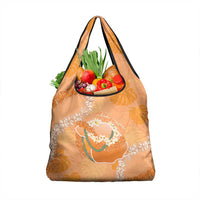 Hawaii Lanai Island Flowers Lei Grocery Bag Orange Kaunaoa Mix Maile LT7 1-pack One Size Orange - Polynesian Pride