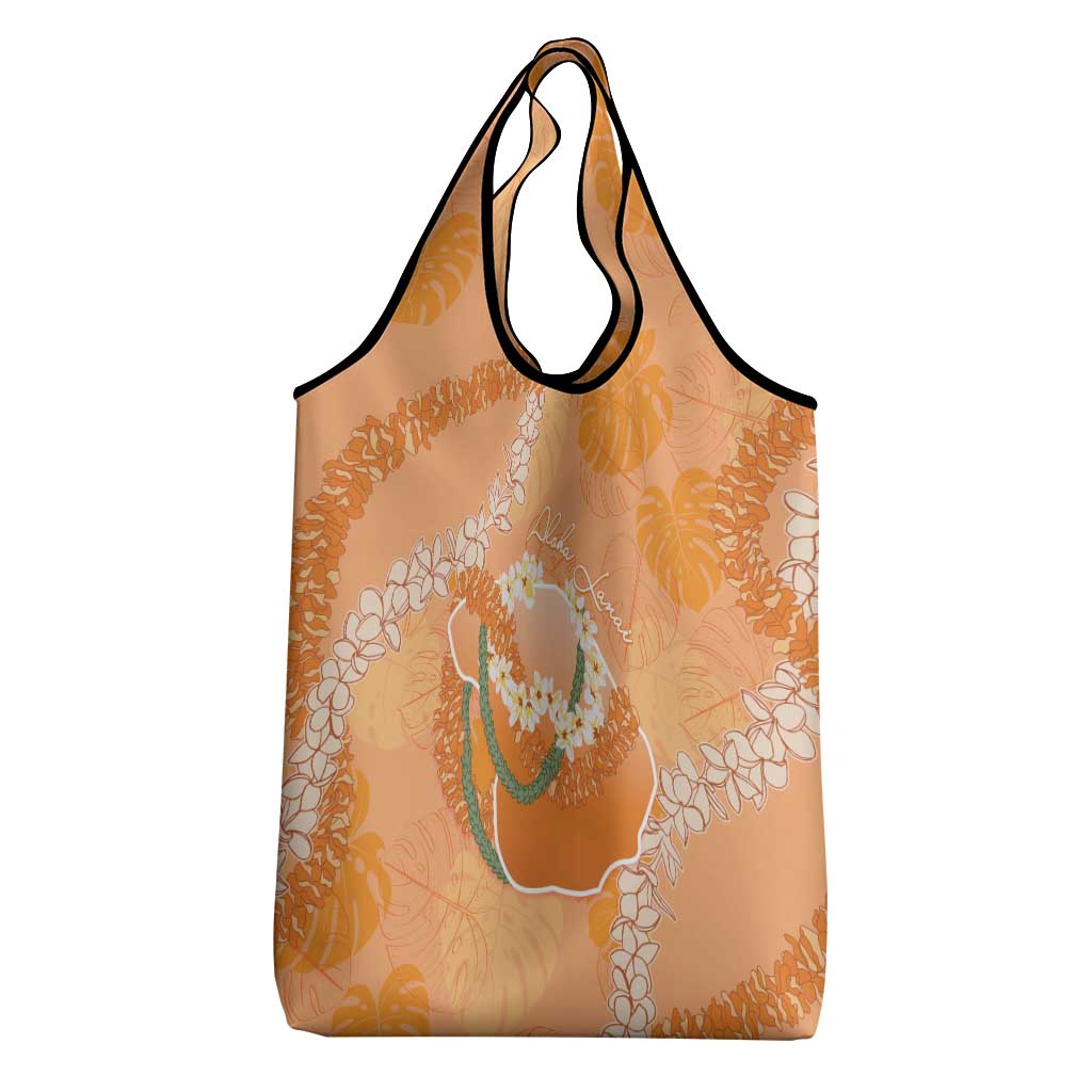 Hawaii Lanai Island Flowers Lei Grocery Bag Orange Kaunaoa Mix Maile LT7 - Polynesian Pride
