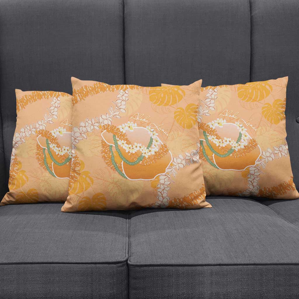 Hawaii Lanai Island Flowers Lei Pillow Cover Orange Kaunaoa Mix Maile LT7 - Polynesian Pride