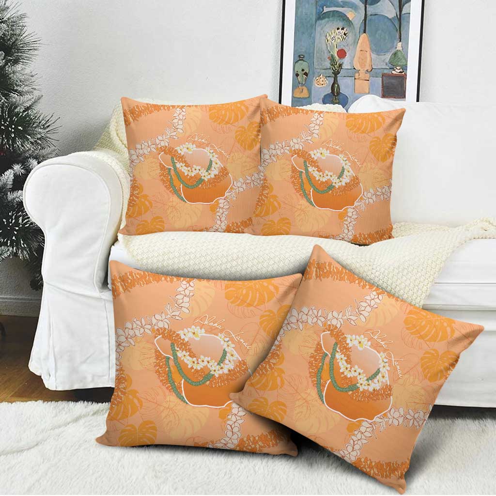 Hawaii Lanai Island Flowers Lei Pillow Cover Orange Kaunaoa Mix Maile LT7 - Polynesian Pride