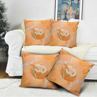 Hawaii Lanai Island Flowers Lei Pillow Cover Orange Kaunaoa Mix Maile LT7 - Polynesian Pride