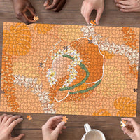 Hawaii Lanai Island Flowers Lei Puzzle Orange Kaunaoa Mix Maile LT7 - Polynesian Pride