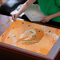 Hawaii Lanai Island Flowers Lei Puzzle Orange Kaunaoa Mix Maile LT7 - Polynesian Pride