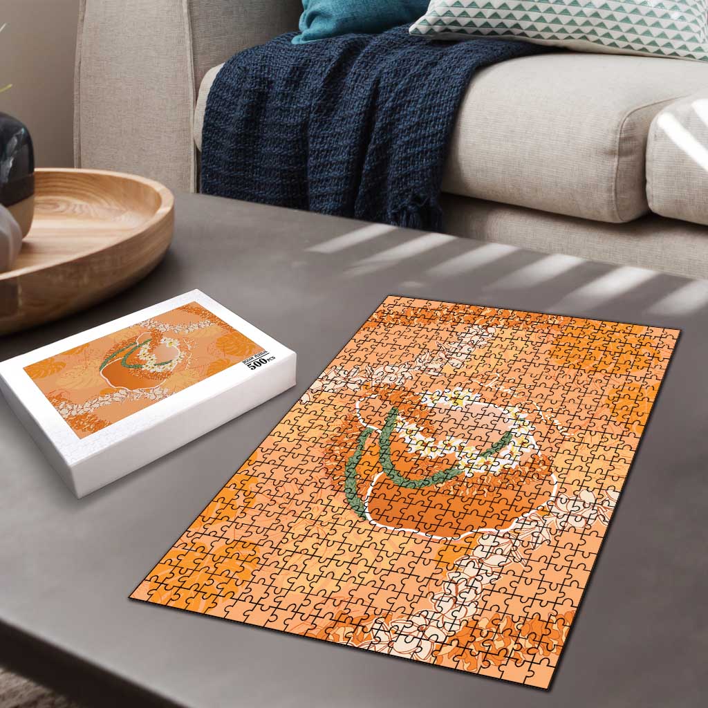 Hawaii Lanai Island Flowers Lei Puzzle Orange Kaunaoa Mix Maile LT7 - Polynesian Pride