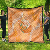 Hawaii Lanai Island Flowers Lei Quilt Orange Kaunaoa Mix Maile