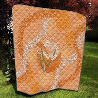 Hawaii Lanai Island Flowers Lei Quilt Orange Kaunaoa Mix Maile
