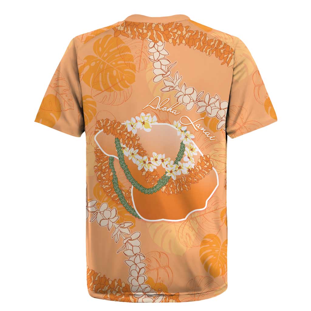 Hawaii Lanai Island Flowers Lei Rugby Jersey Orange Kaunaoa Mix Maile LT7 - Polynesian Pride