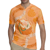 Hawaii Lanai Island Flowers Lei Rugby Jersey Orange Kaunaoa Mix Maile LT7 - Polynesian Pride