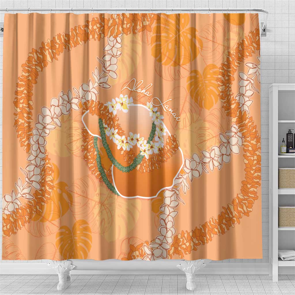 Hawaii Lanai Island Flowers Lei Shower Curtain Orange Kaunaoa Mix Maile LT7 - Polynesian Pride