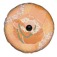 Hawaii Lanai Island Flowers Lei Spare Tire Cover Orange Kaunaoa Mix Maile