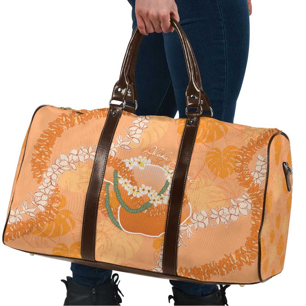 Hawaii Lanai Island Flowers Lei Travel Bag Orange Kaunaoa Mix Maile LT7 - Polynesian Pride