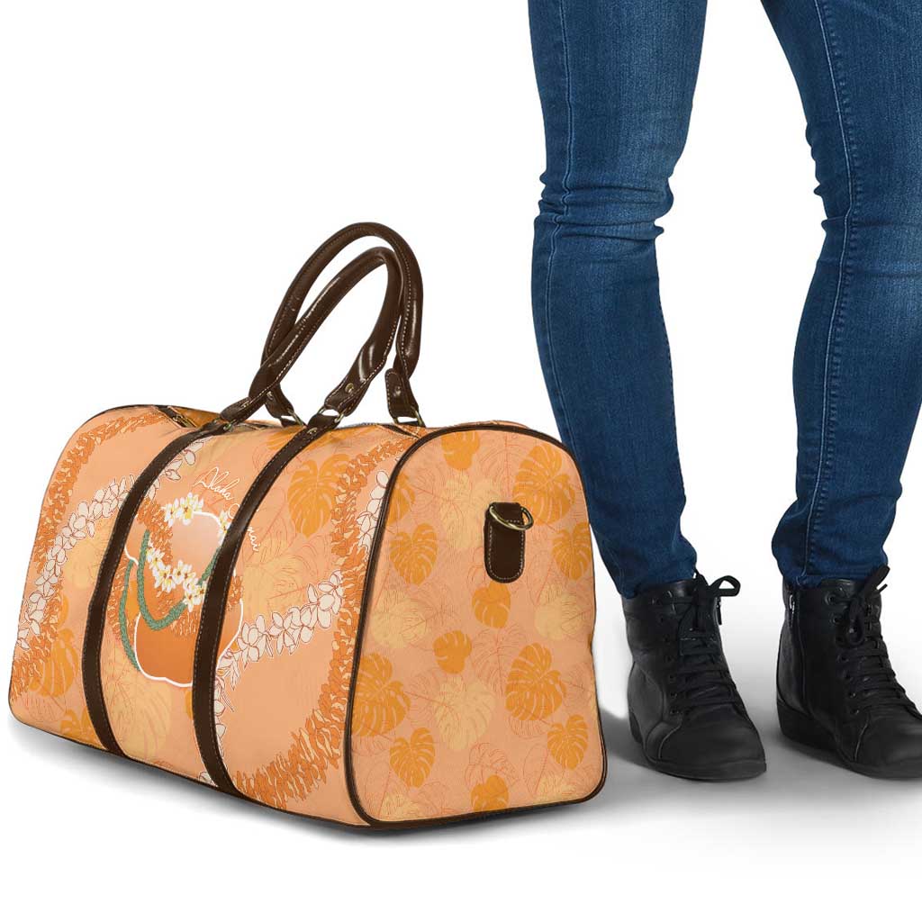 Hawaii Lanai Island Flowers Lei Travel Bag Orange Kaunaoa Mix Maile LT7 - Polynesian Pride
