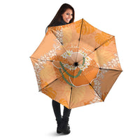 Hawaii Lanai Island Flowers Lei Umbrella Orange Kaunaoa Mix Maile LT7 - Polynesian Pride