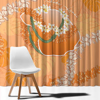 Hawaii Lanai Island Flowers Lei Window Curtain Orange Kaunaoa Mix Maile LT7 - Polynesian Pride