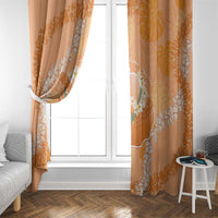 Hawaii Lanai Island Flowers Lei Window Curtain Orange Kaunaoa Mix Maile LT7 - Polynesian Pride