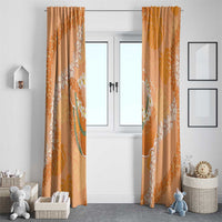 Hawaii Lanai Island Flowers Lei Window Curtain Orange Kaunaoa Mix Maile LT7 - Polynesian Pride