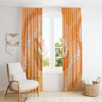 Hawaii Lanai Island Flowers Lei Window Curtain Orange Kaunaoa Mix Maile LT7 - Polynesian Pride