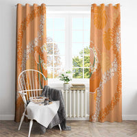 Hawaii Lanai Island Flowers Lei Window Curtain Orange Kaunaoa Mix Maile LT7 - Polynesian Pride