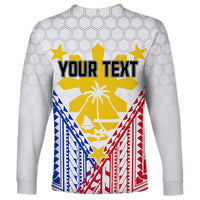 Personalised Philippines Mix Guam Long Sleeve Shirt Filipino Flag Style LT7 - Polynesian Pride