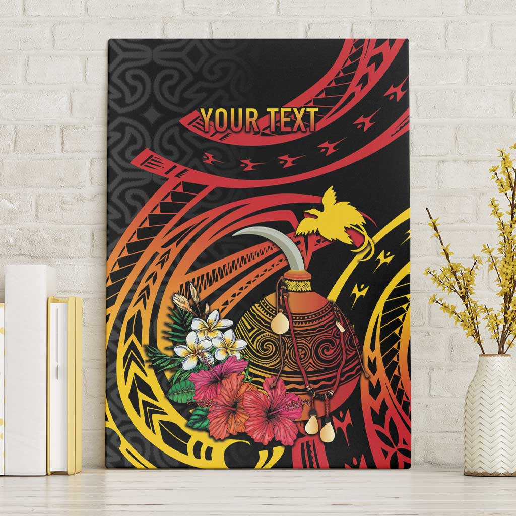 Personalized Milne Bay Canvas Wall Art PNG Lime Pot with Oro Tapa LT7 Without Frame Black - Polynesian Pride