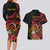 Personalized Milne Bay Couples Matching Long Sleeve Bodycon Dress and Hawaiian Shirt PNG Lime Pot with Oro Tapa