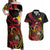 Personalized Milne Bay Couples Matching Off Shoulder Maxi Dress and Hawaiian Shirt PNG Lime Pot with Oro Tapa