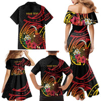 Personalized Milne Bay Family Matching Mermaid Dress and Hawaiian Shirt PNG Lime Pot with Oro Tapa