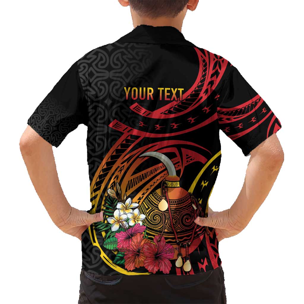 Personalized Milne Bay Family Matching Off Shoulder Short Dress and Hawaiian Shirt PNG Lime Pot with Oro Tapa