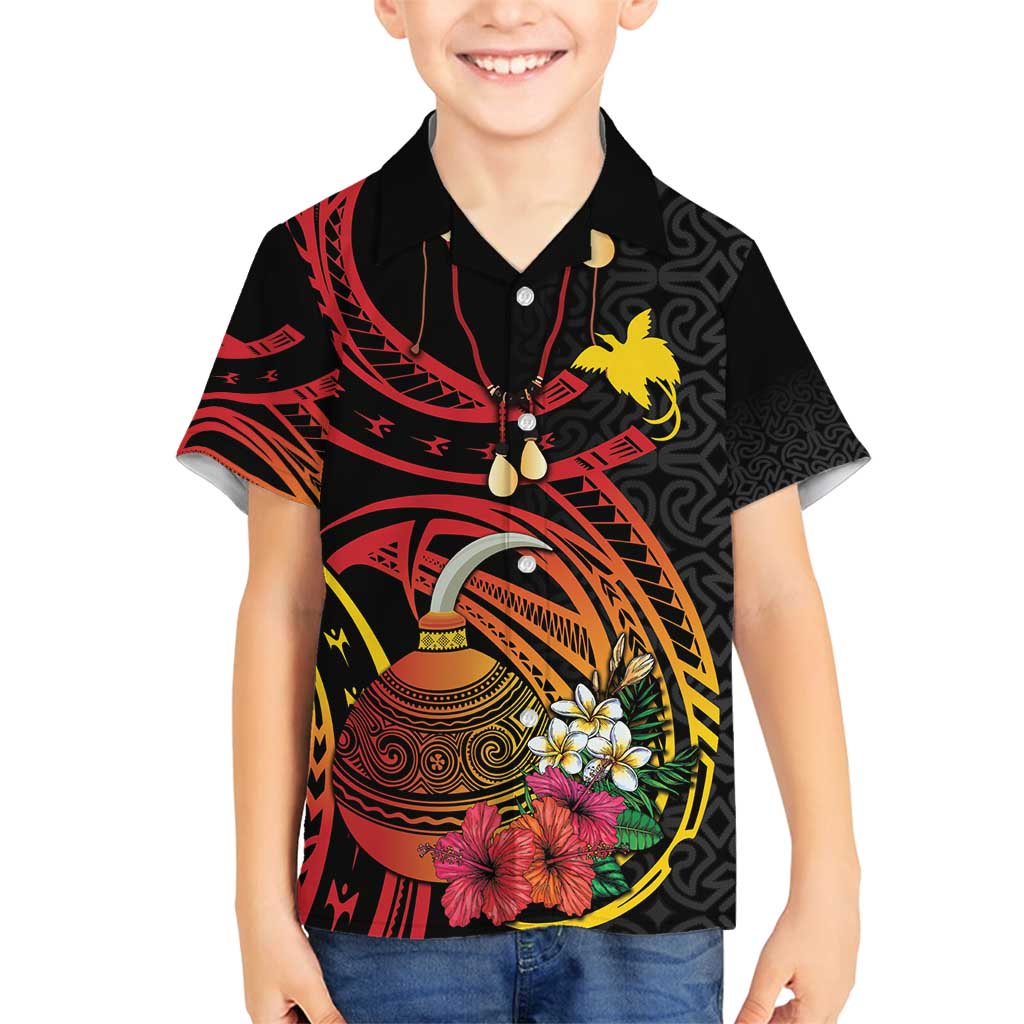 Personalized Milne Bay Family Matching Off Shoulder Short Dress and Hawaiian Shirt PNG Lime Pot with Oro Tapa