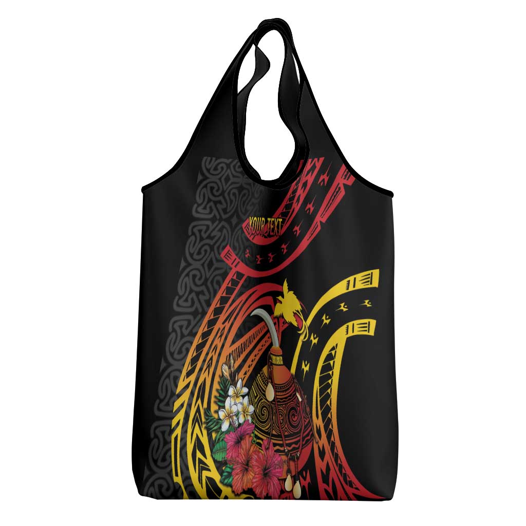 Personalized Milne Bay Grocery Bag PNG Lime Pot with Oro Tapa LT7 - Polynesian Pride