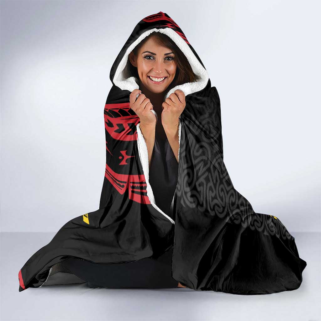 Personalized Milne Bay Hooded Blanket PNG Lime Pot with Oro Tapa LT7 - Polynesian Pride