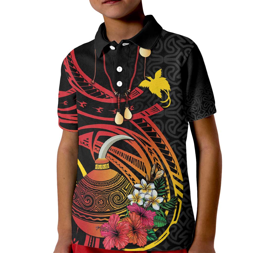 Personalized Milne Bay Kid Polo Shirt PNG Lime Pot with Oro Tapa
