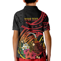 Personalized Milne Bay Kid Polo Shirt PNG Lime Pot with Oro Tapa