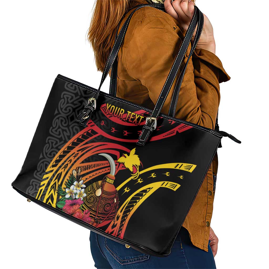 Personalized Milne Bay Leather Tote Bag PNG Lime Pot with Oro Tapa