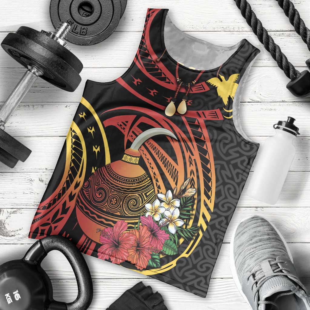 Personalized Milne Bay Men Tank Top PNG Lime Pot with Oro Tapa LT7 - Polynesian Pride