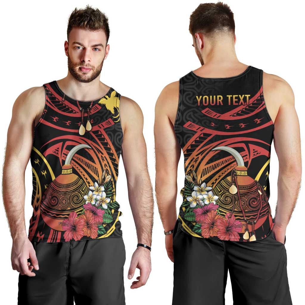 Personalized Milne Bay Men Tank Top PNG Lime Pot with Oro Tapa LT7 - Polynesian Pride