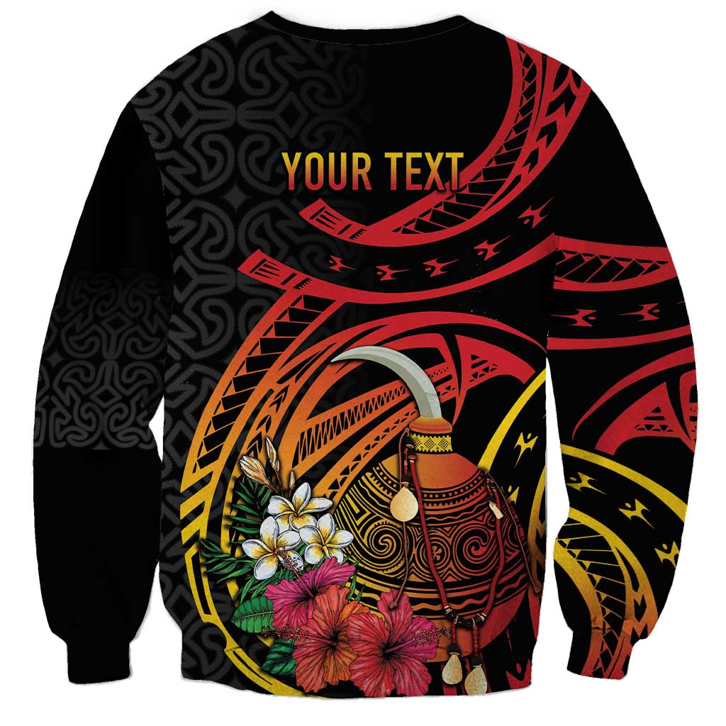 Personalized Milne Bay Sweatshirt PNG Lime Pot with Oro Tapa LT7 - Polynesian Pride