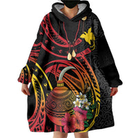 Personalized Milne Bay Wearable Blanket Hoodie PNG Lime Pot with Oro Tapa LT7 - Polynesian Pride