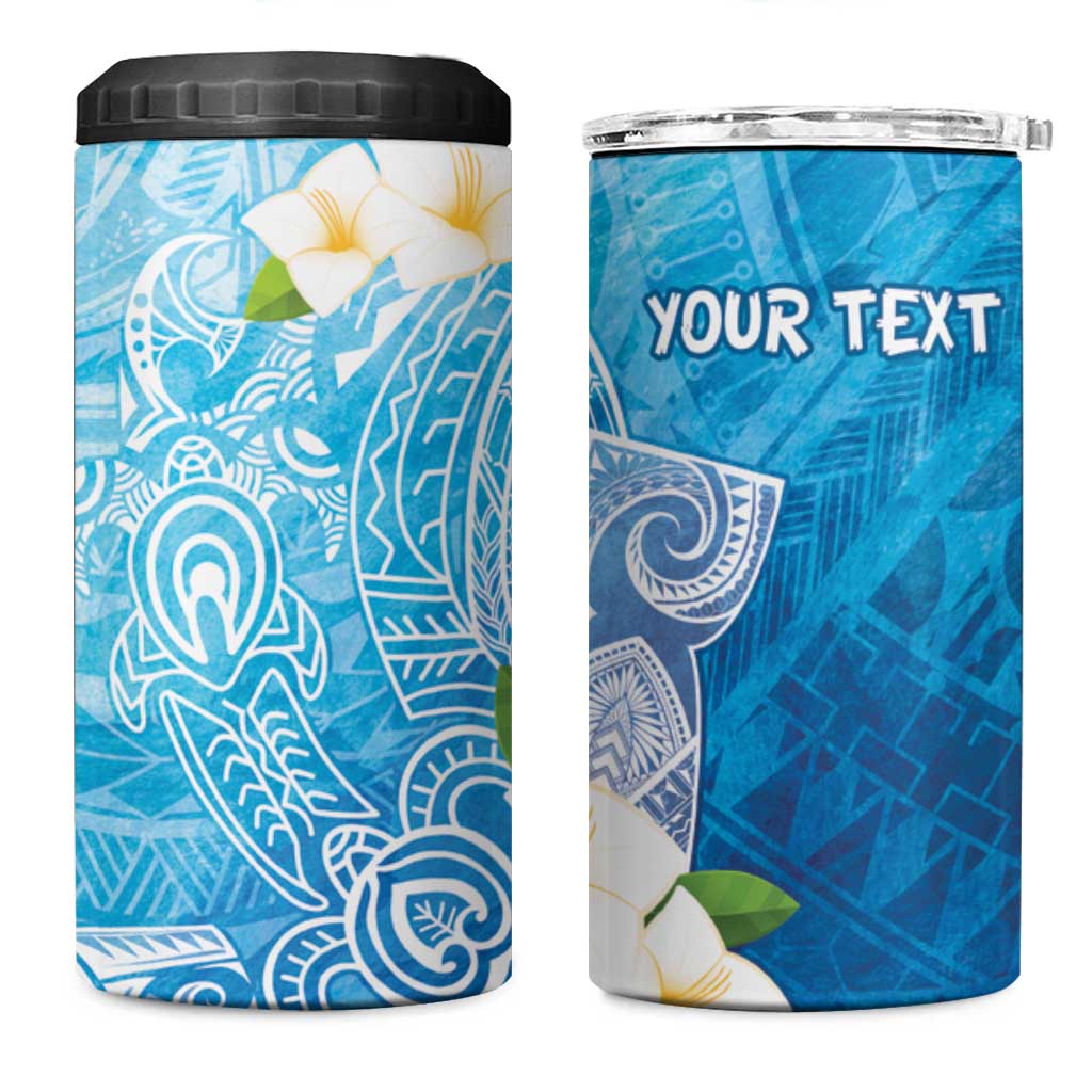 Hafa Adai Guam Chamorro Personalized 4 in 1 Can Cooler Tumbler Ocean Blue Latte Stone with Guasali - Polynesian Pride