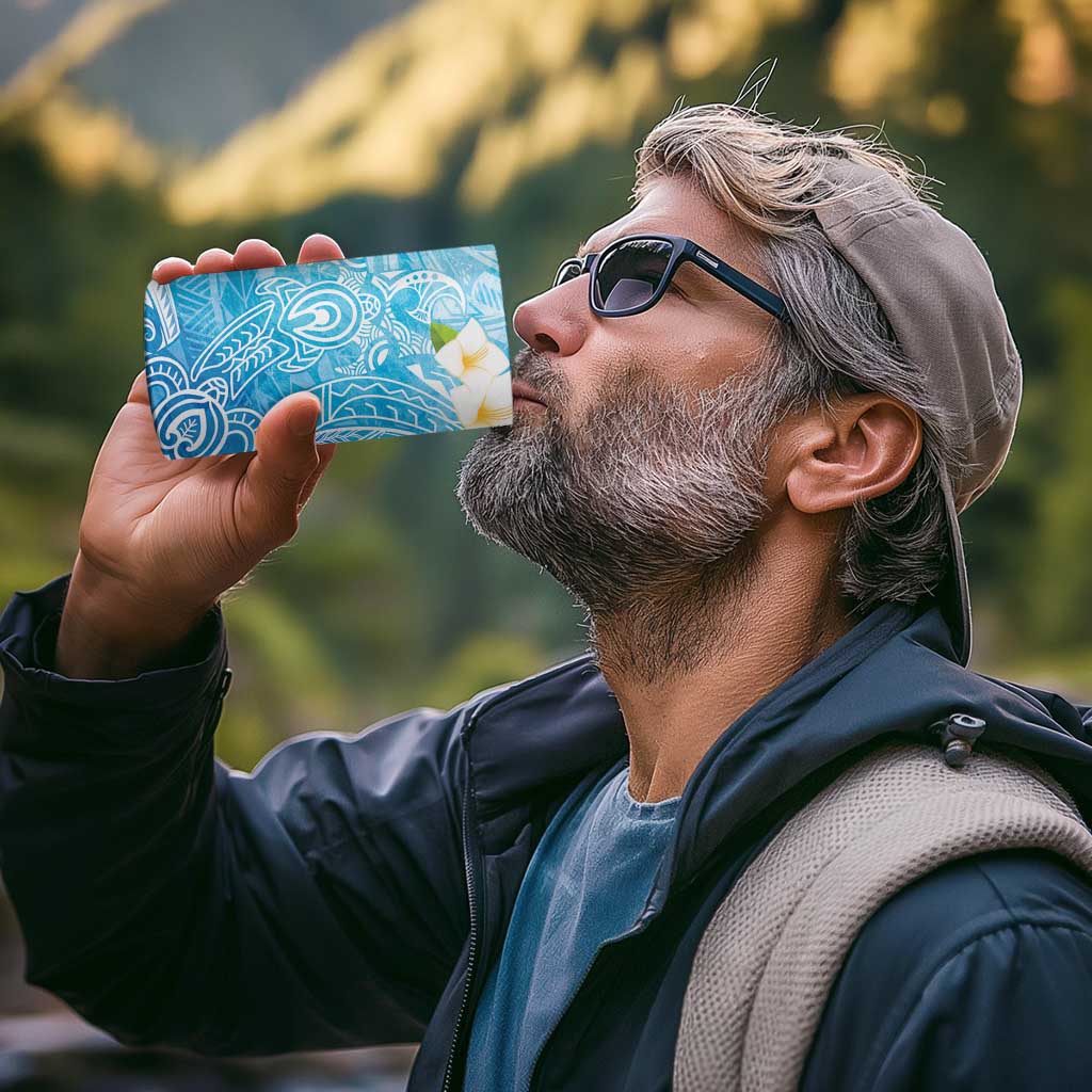 Hafa Adai Guam Chamorro Personalized 4 in 1 Can Cooler Tumbler Ocean Blue Latte Stone with Guasali - Polynesian Pride