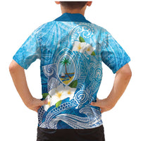 Hafa Adai Guam Chamorro Personalized Family Matching Mermaid Dress and Hawaiian Shirt Ocean Blue Latte Stone with Guasali - Polynesian Pride