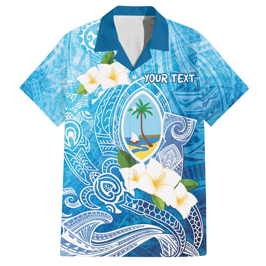 Hafa Adai Guam Chamorro Personalized Family Matching Off Shoulder Maxi Dress and Hawaiian Shirt Ocean Blue Latte Stone with Guasali - Polynesian Pride