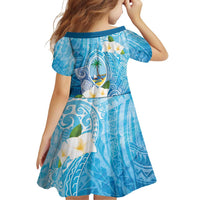 Hafa Adai Guam Chamorro Personalized Family Matching Off Shoulder Short Dress and Hawaiian Shirt Ocean Blue Latte Stone with Guasali - Polynesian Pride