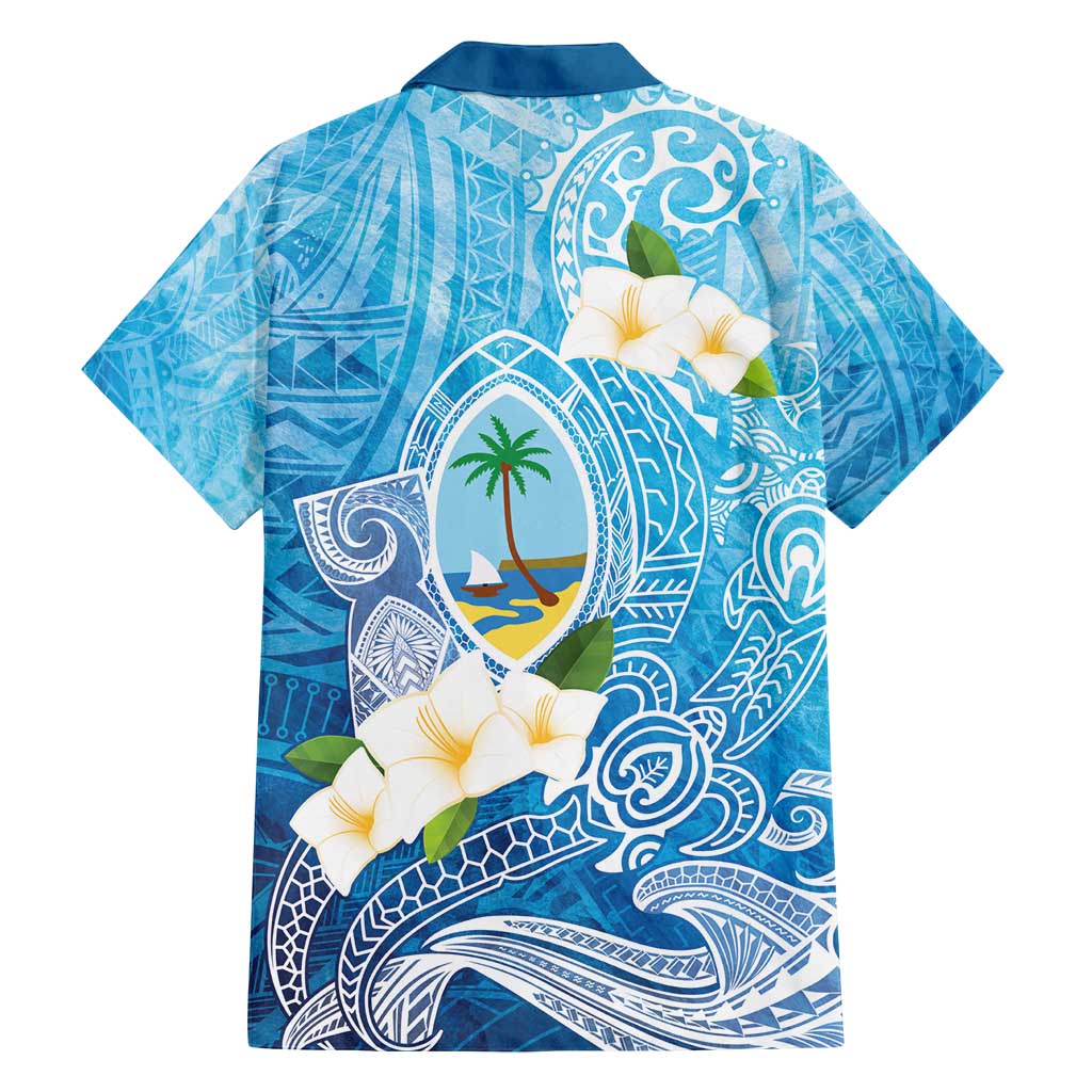 Hafa Adai Guam Chamorro Personalized Family Matching Puletasi and Hawaiian Shirt Ocean Blue Latte Stone with Guasali - Polynesian Pride