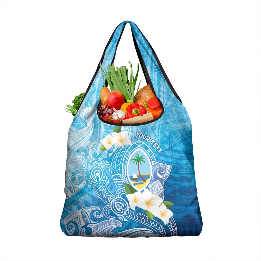 Hafa Adai Guam Chamorro Personalized Grocery Bag Ocean Blue Latte Stone with Guasali - Polynesian Pride